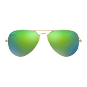 Ray-Ban RB3025 112/19 Aviator Metal Gold Frame Flash Green Mirror Sunglasses 58m